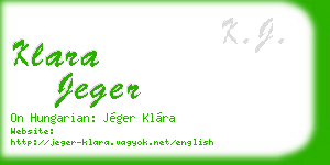 klara jeger business card